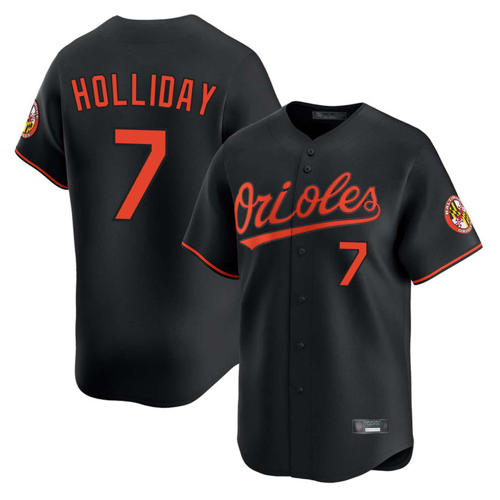 Punc B.Orioles #7 Jackson Holliday Player Black Limited Home Game Stitched Jerseys