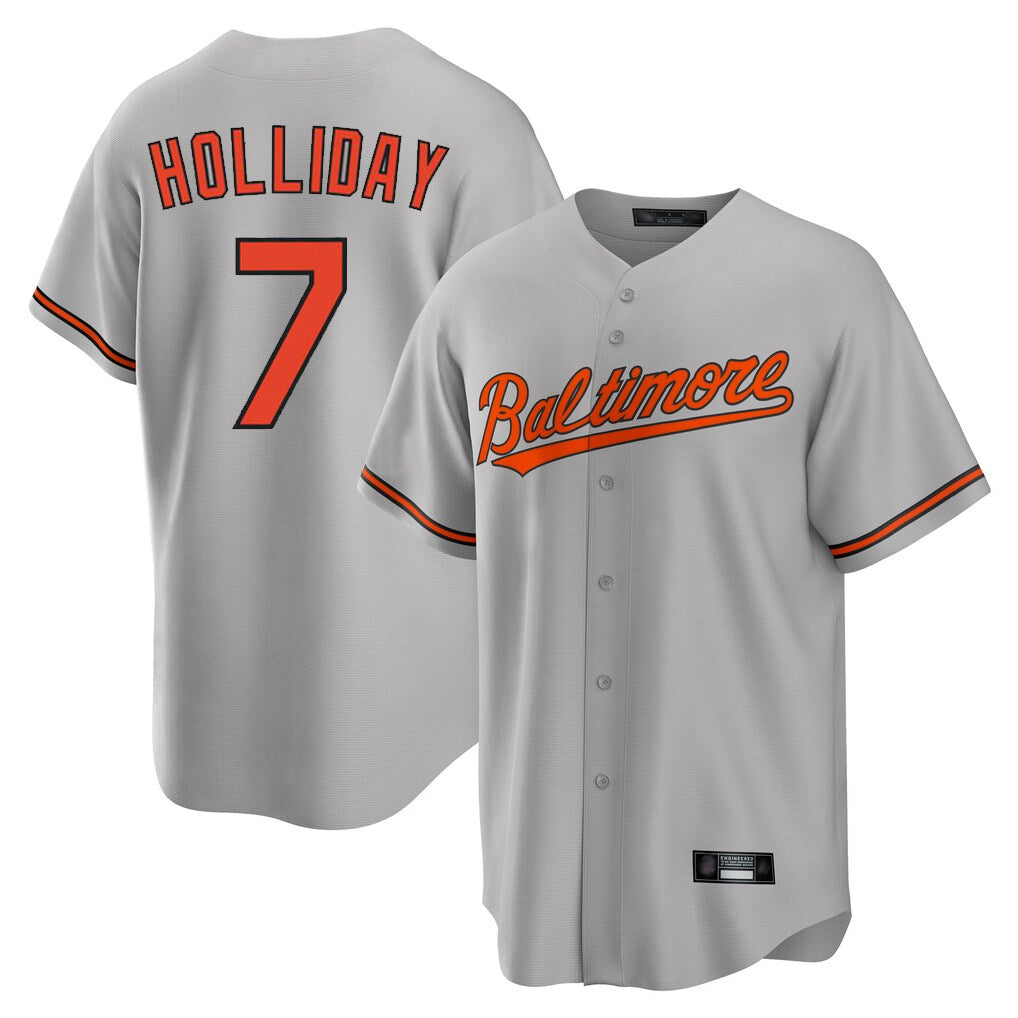 Punc B.Orioles #7 Jackson Holliday Player Gray Home Game Stitched Jerseys