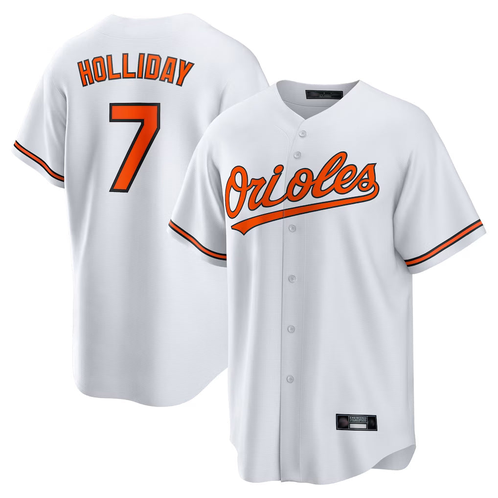 Punc B.Orioles #7 Jackson Holliday Player White Home Game Stitched Jerseys