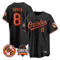 Punc B.Orioles #8 Cal Ripken Player Black 30th Anniversary of 2131 Home Game Stitched Jerseys