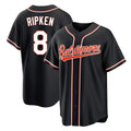 Punc B.Orioles #8 Cal Ripken Player Black Out Home Game Stitched Jerseys