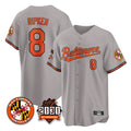 Punc B.Orioles #8 Cal Ripken Player Gray 30th Anniversary of 2131 Home Game Stitched Jerseys