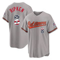 Punc B.Orioles #8 Cal Ripken Player Gray USA 250 Fourth of July Home Game Stitched Jerseys