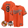 Punc B.Orioles #8 Cal Ripken Player Orange 30th Anniversary of 2131 Home Game Stitched Jerseys