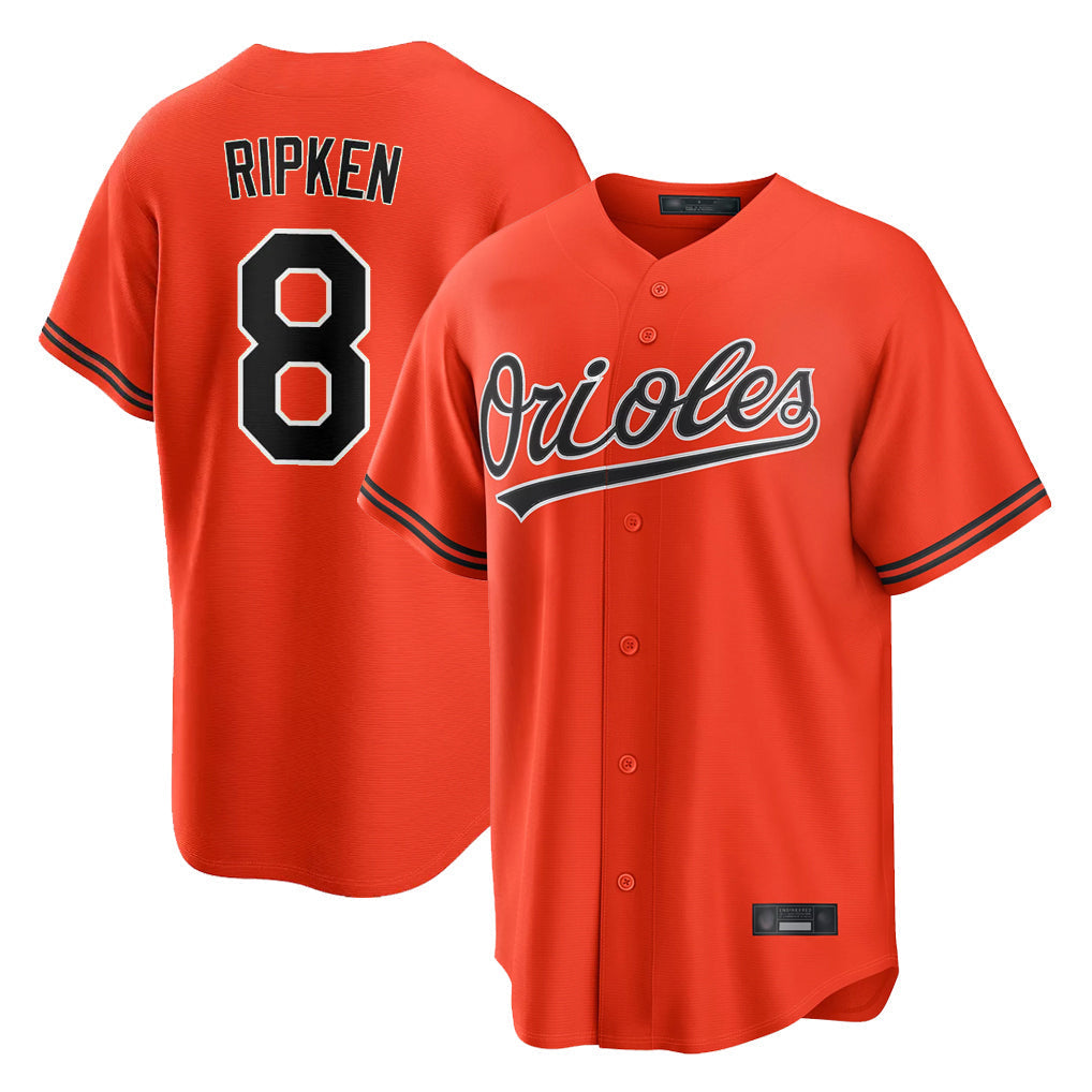 Punc B.Orioles #8 Cal Ripken Player Orange Home Game Stitched Jerseys