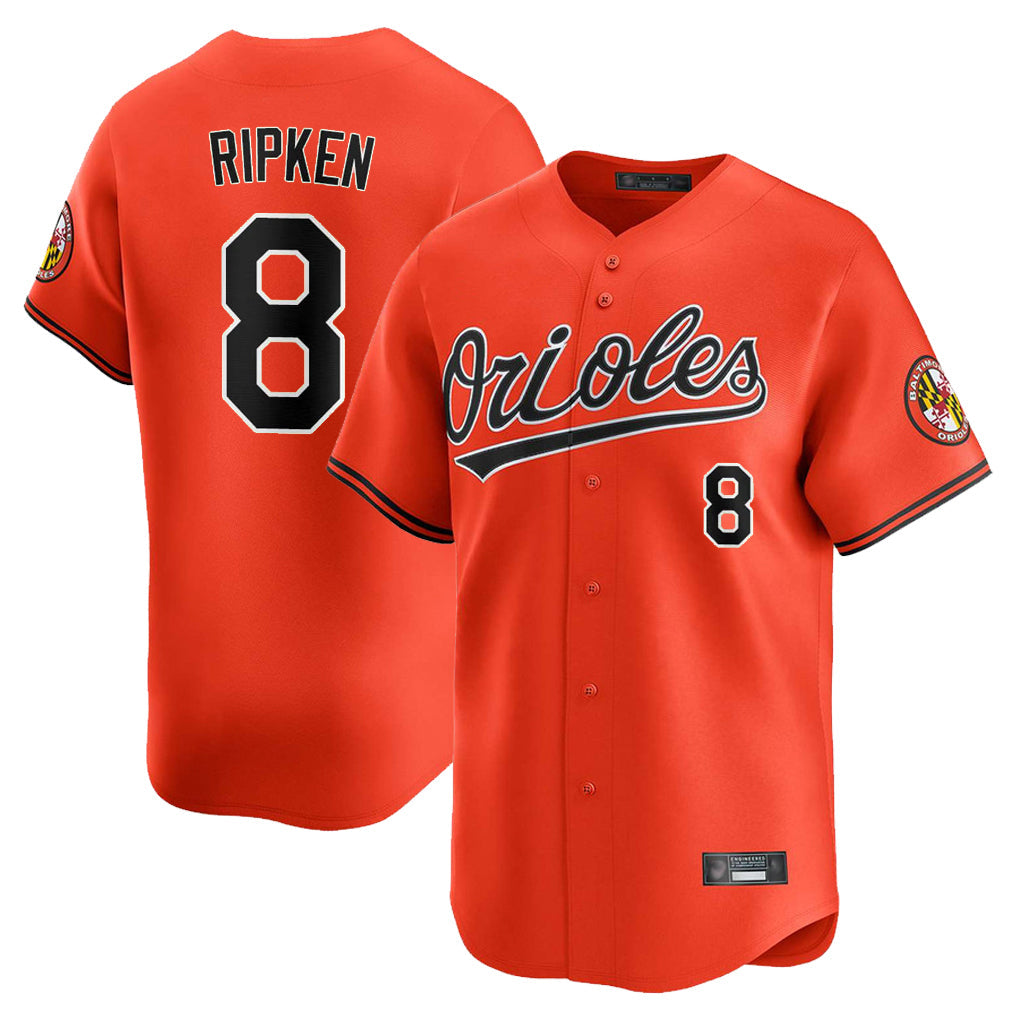 Punc B.Orioles #8 Cal Ripken Player Orange Limited Home Game Stitched Jerseys