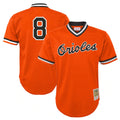 Punc B.Orioles #8 Cal Ripken Player Orange Mitchell & Ness Cooperstown Collection Mesh T-shirt Game Stitched Jerseys