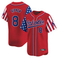 Punc B.Orioles #8 Cal Ripken Player Red Independence Day Vapor Premier Limited Home Game Stitched Jerseys