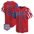 Punc B.Orioles #8 Cal Ripken Player Red USA 250 Independence Day Vapor Premier Limited Home Game Stitched Jerseys