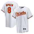 Punc B.Orioles #8 Cal Ripken Player White Home Game Stitched Jerseys