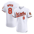 Punc B.Orioles #8 Cal Ripken Player White Limited Elite Home Game Stitched Jerseys