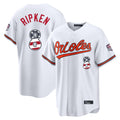 Punc B.Orioles #8 Cal Ripken Player White USA 250 Fourth of July Home Game Stitched Jerseys