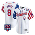 Punc B.Orioles #8 Cal Ripken Player White USA 250 Independence Day Vapor Premier Limited Home Game Stitched Jerseys
