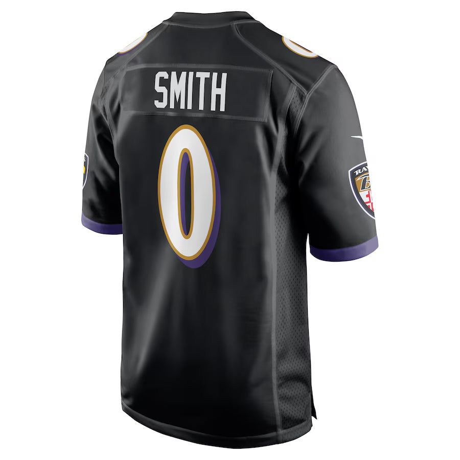 Punc B.Ravens #0 Roquan Smith Player Black Alternate Home Game Stitched Jerseys