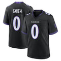 Punc B.Ravens #0 Roquan Smith Player Black Home Game Stitched Jerseys