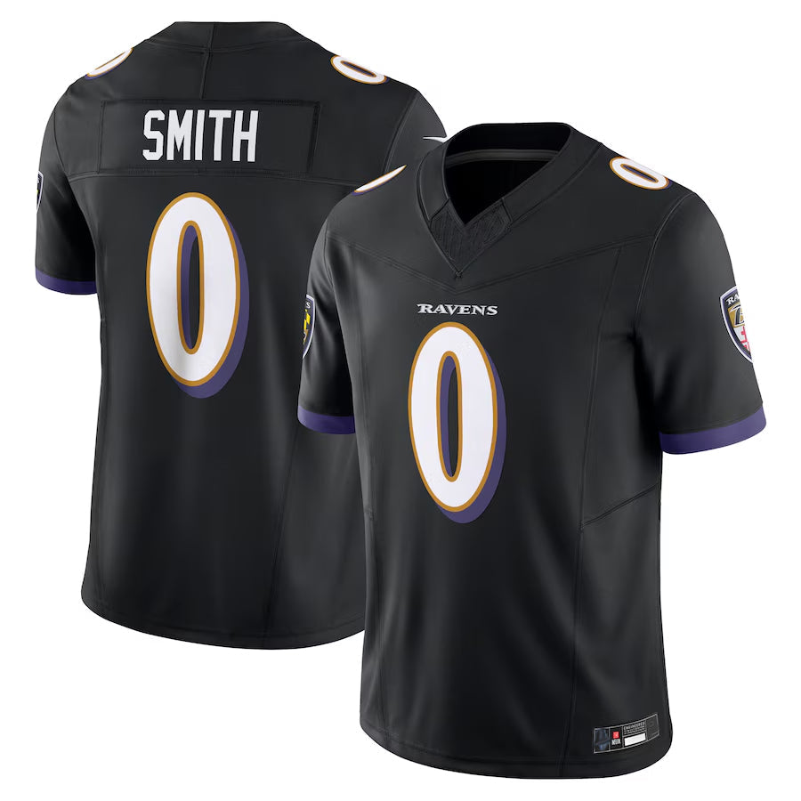 Punc B.Ravens #0 Roquan Smith Player Black Vapor F.U.S.E. Limited Stitched Jerseys