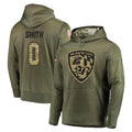 Punc B.Ravens #0 Roquan Smith Player Olive Salute to Service Pullover Hoodie Stitched Jerseys