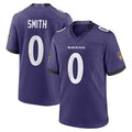 Punc B.Ravens #0 Roquan Smith Player Purple Home Game Stitched Jerseys