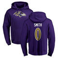 Punc B.Ravens #0 Roquan Smith Player Purple Salute to Service Pullover Hoodie Stitched Jerseys