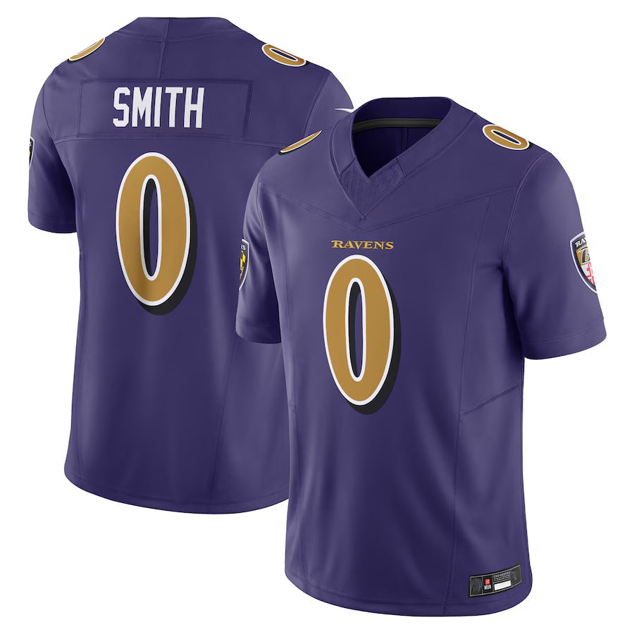 Punc B.Ravens #0 Roquan Smith Player Purple Vapor F.U.S.E. Limited Stitched Jerseys