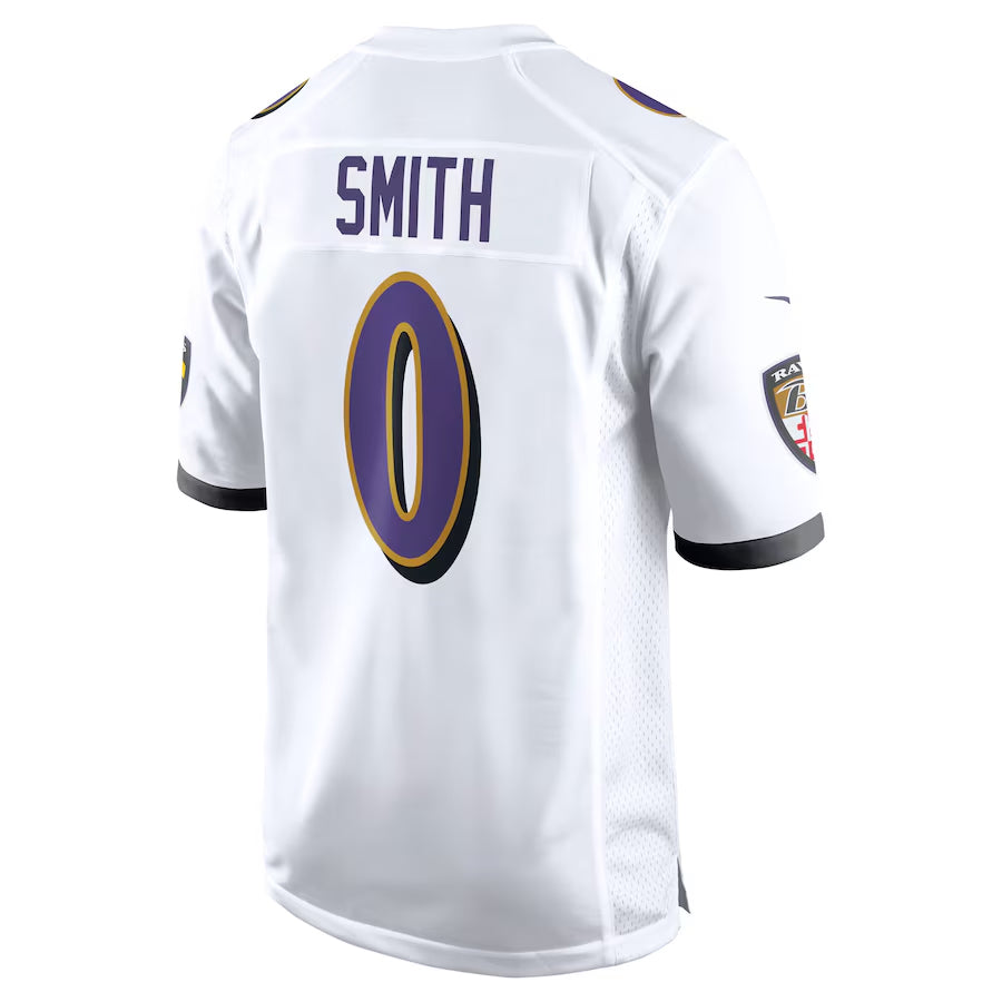 Punc B.Ravens #0 Roquan Smith Player White Alternate Home Game Stitched Jerseys