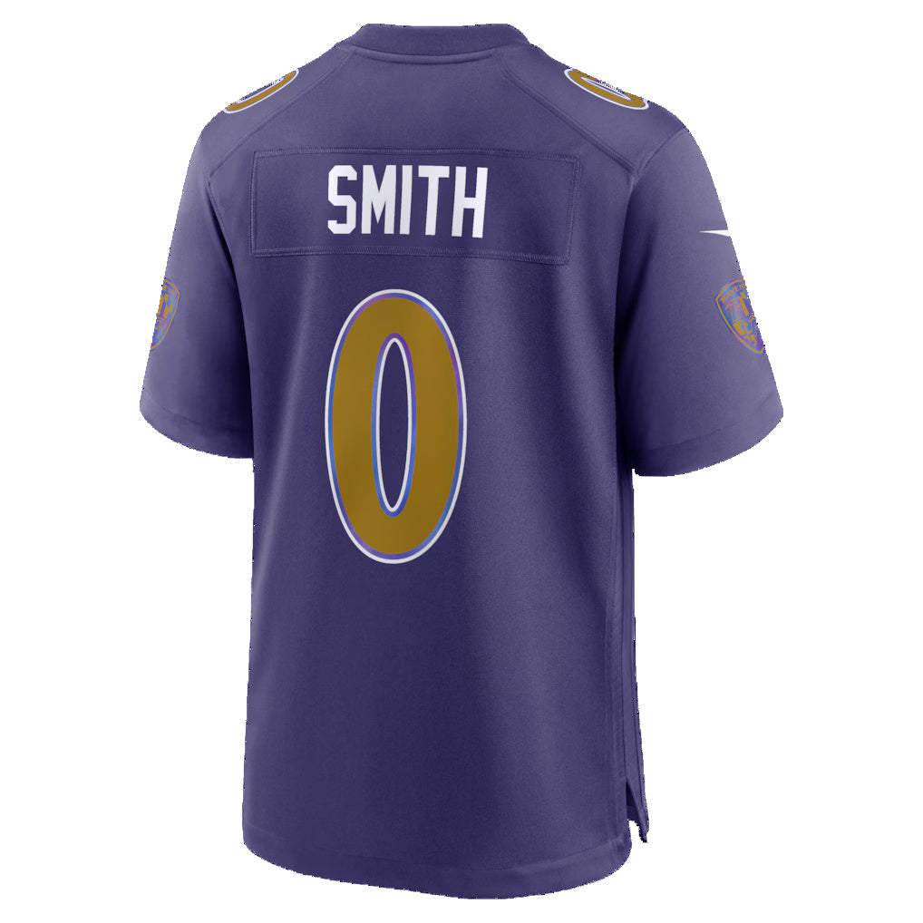 Punc B.Ravens #0 Roquan Smith Purple Alternate Game Stitched Jerseys