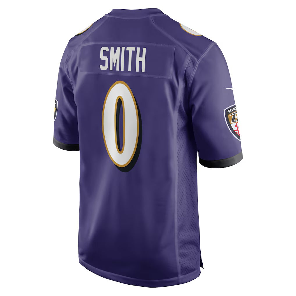 Punc B.Ravens #0 Roquan Smith Purple Team Game Stitched Jersey