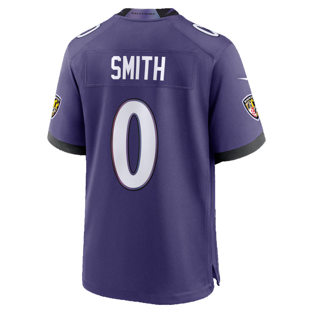 Punc B.Ravens #0 Roquan Smith Purple Team Game Stitched Jerseys