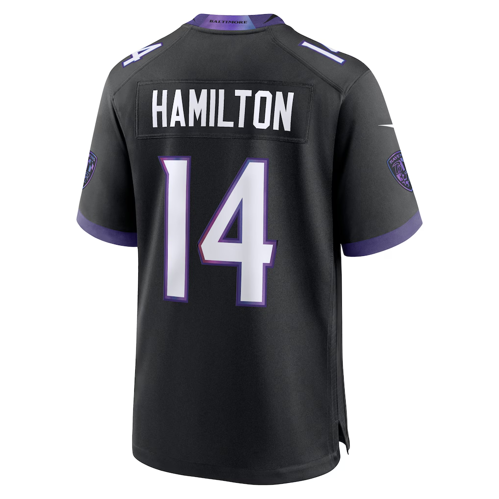 Punc B.Ravens #14 Kyle Hamilton Black Alternate Game Stitched Jerseys