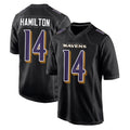 Punc B.Ravens #14 Kyle Hamilton Player Black Carbon Fashion Game Home Stitched Jerseys