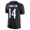 Punc B.Ravens #14 Kyle Hamilton Player Black Limited Elite Home Game Stitched Jerseys