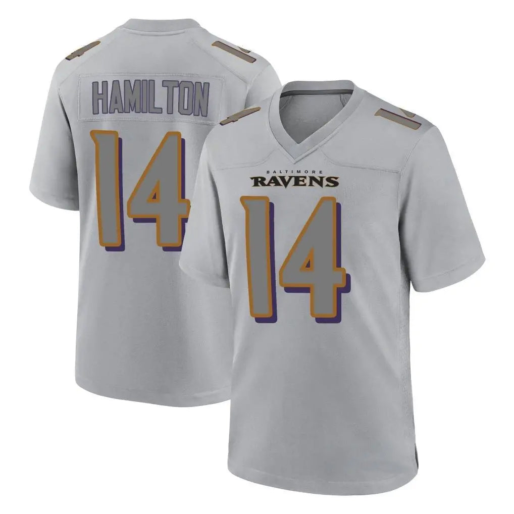 Punc B.Ravens #14 Kyle Hamilton Player Gray Replica Limited Stitched Jerseys