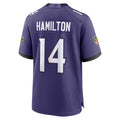 Punc B.Ravens #14 Kyle Hamilton Player Purple Home Game Stitched Jerseys