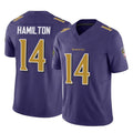 Punc B.Ravens #14 Kyle Hamilton Player Purple Vapor F.U.S.E. Limited Home Game Stitched Jerseys