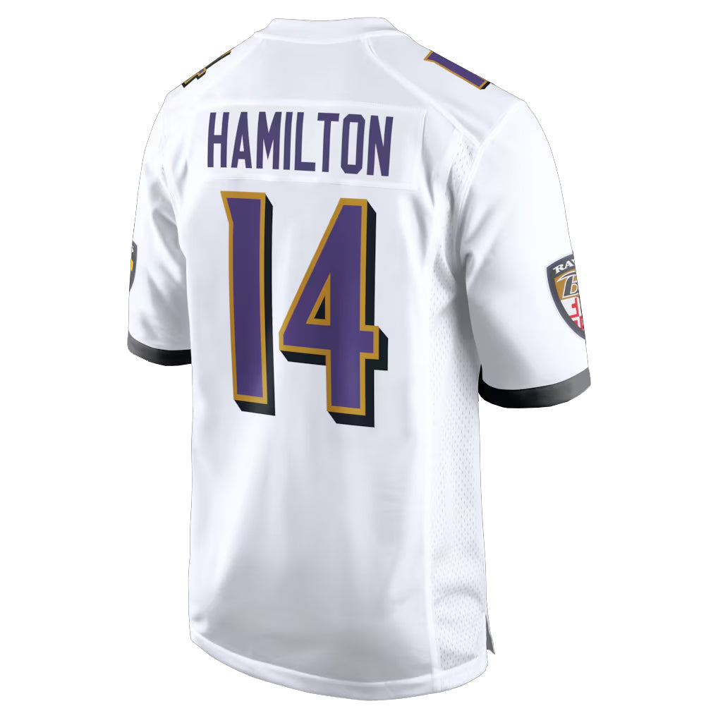 Punc B.Ravens #14 Kyle Hamilton Player White Alternate Home Game Stitched Jerseys