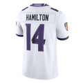 Punc B.Ravens #14 Kyle Hamilton Player White Limited Elite Home Game Stitched Jerseys