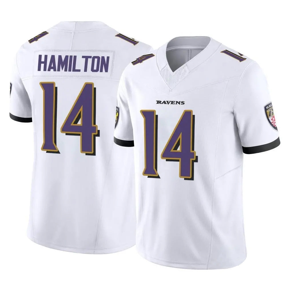 Punc B.Ravens #14 Kyle Hamilton Player White Vapor F.U.S.E. Limited Elite Home Game Stitched Jerseys