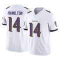 Punc B.Ravens #14 Kyle Hamilton Player White Vapor F.U.S.E. Limited Elite Home Game Stitched Jerseys
