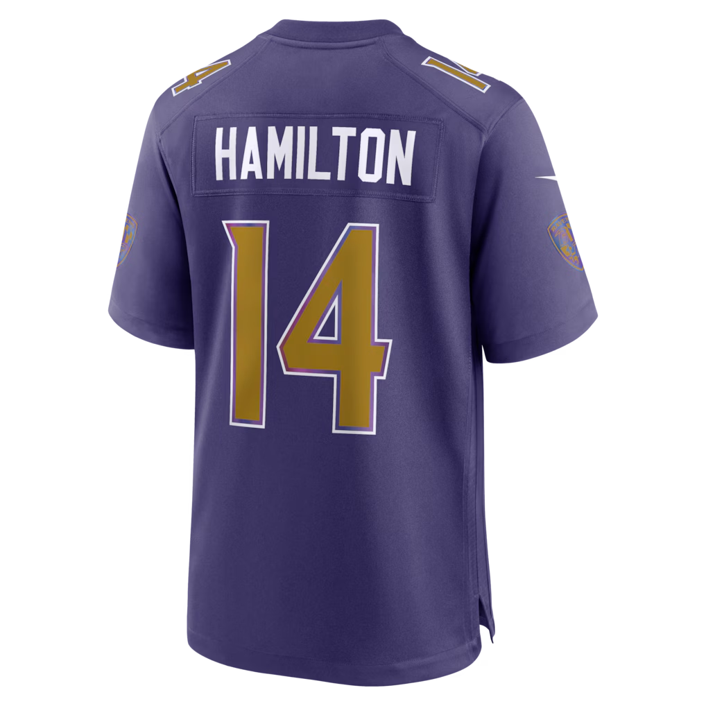 Punc B.Ravens #14 Kyle Hamilton Purple Alternate Game Stitched Jerseys