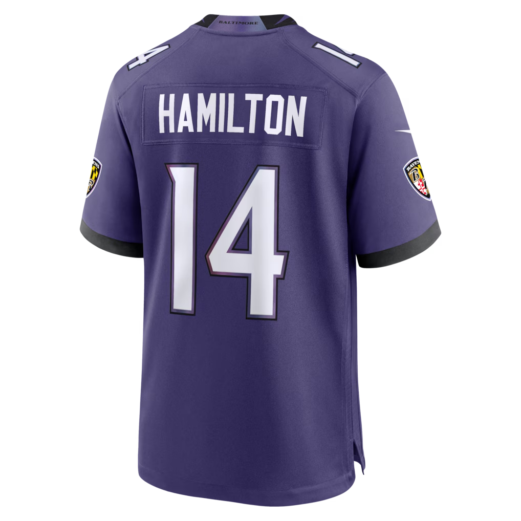 Punc B.Ravens #14 Kyle Hamilton Purple Team Game Stitched Jerseys