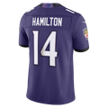 Punc B.Ravens #14 Kyle Hamilton Purple Team Vapor F.U.S.E. Stitched Limited Jerseys
