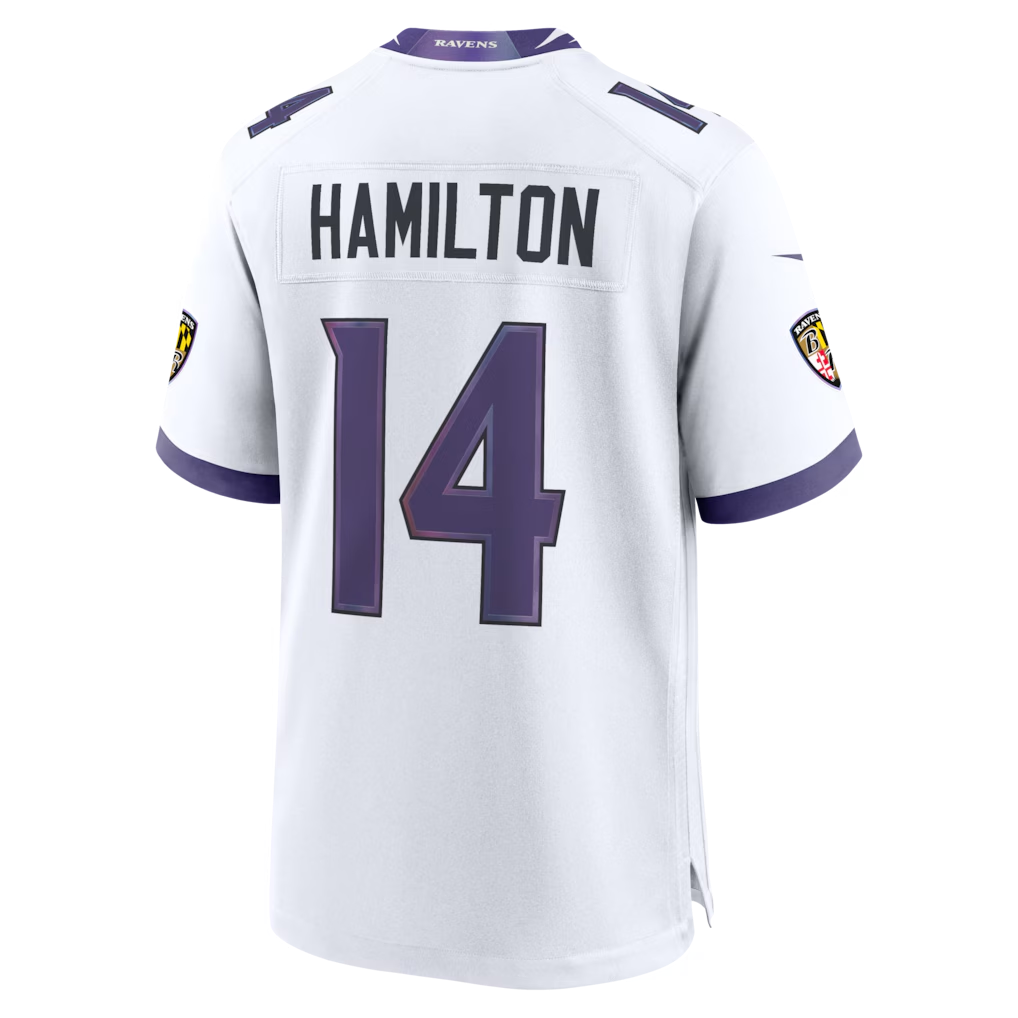 Punc B.Ravens #14 Ravens Kyle Hamilton White Game Stitched Jerseys