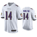 Punc B.Ravens #14 Kyle Hamilton Player White Home Game Stitched Jerseys