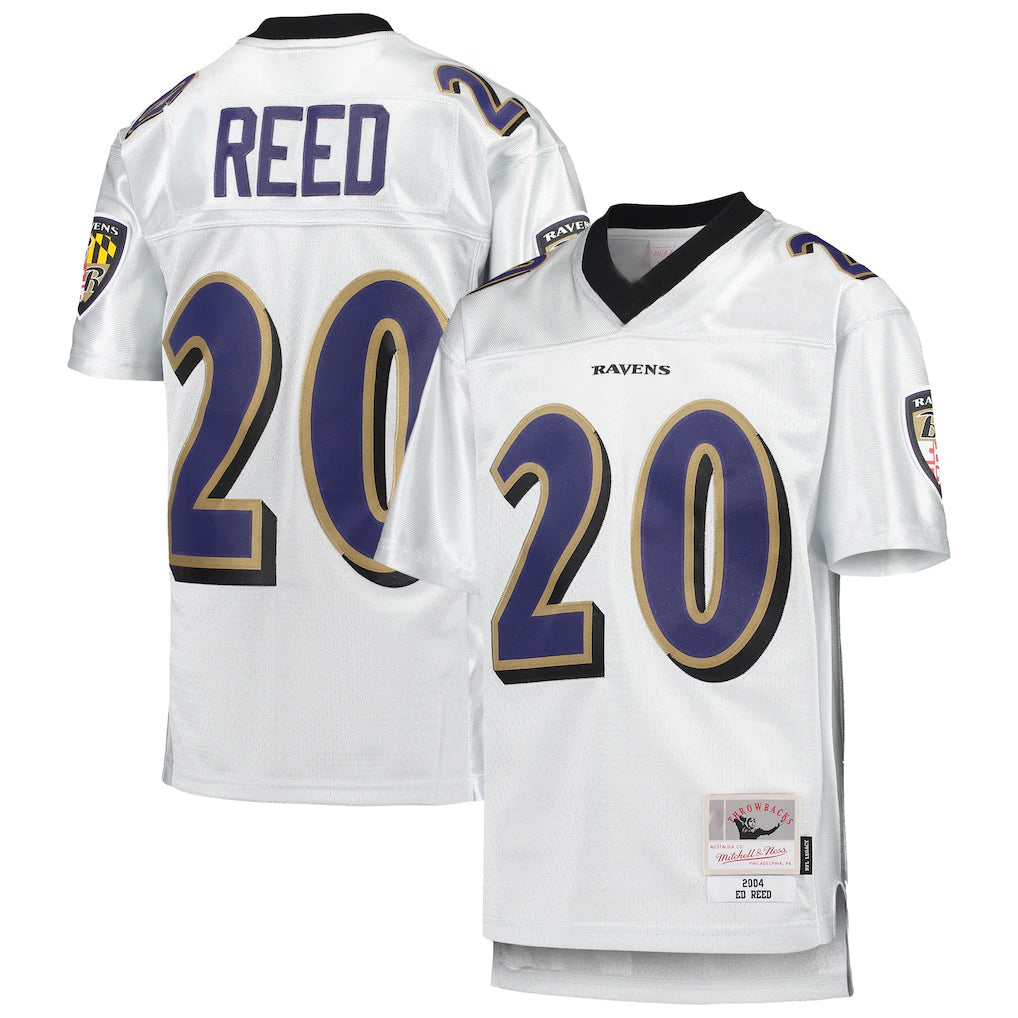 Punc B.Ravens #20 Ed Reed Player White Mitchell & Ness Platinum Legacy Limtied Football Jerseys