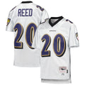 Punc B.Ravens #20 Ed Reed Player White Mitchell & Ness Platinum Legacy Limtied Football Jerseys