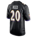 Punc B.Ravens #20 Ed Reed Player Black Game Home Football Stitched Jerseys