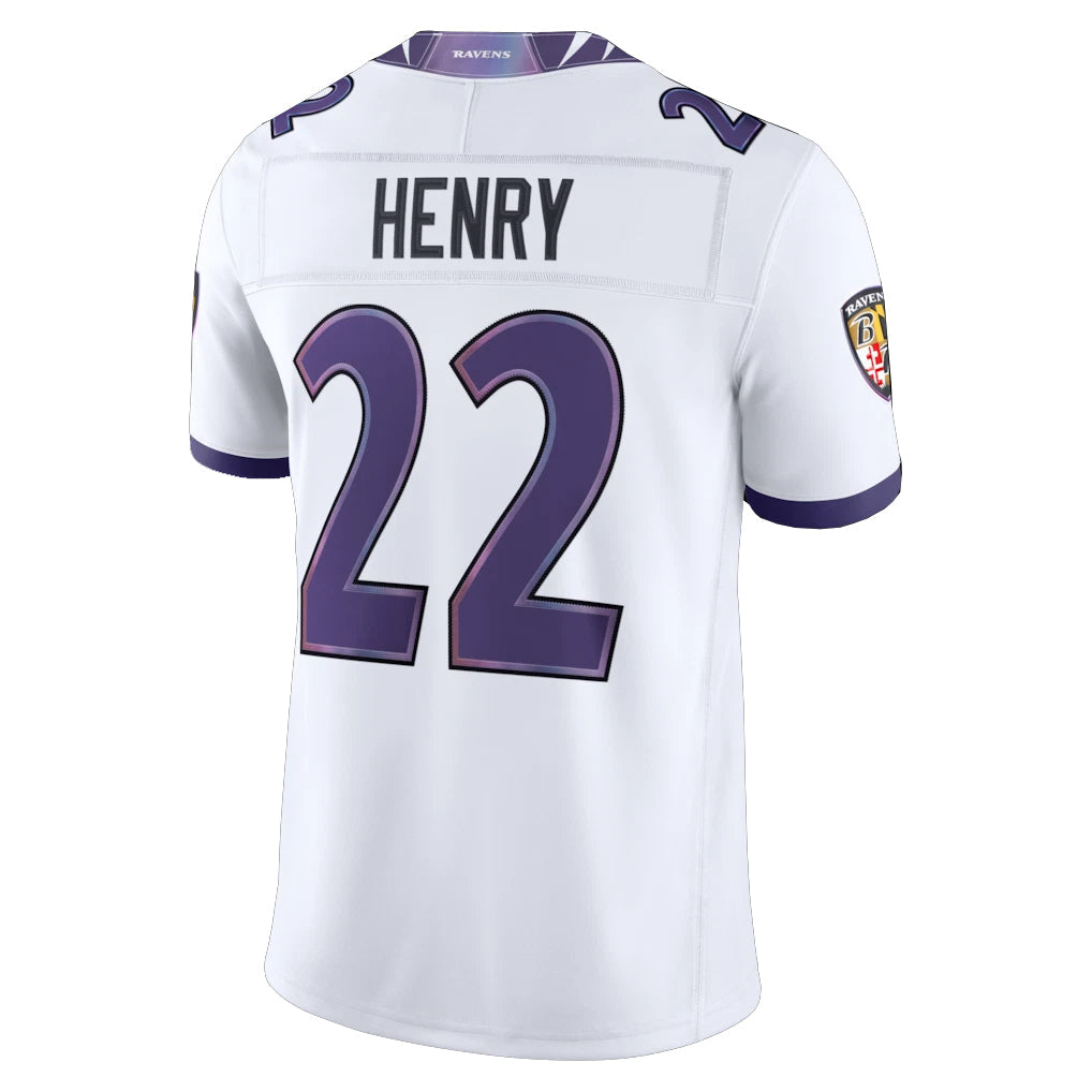 Punc B.Ravens #22 Derrick Henry Player White Limited Elite Home Game Stitched Jerseys