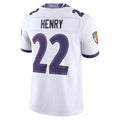 Punc B.Ravens #22 Derrick Henry Player White Limited Elite Home Game Stitched Jerseys