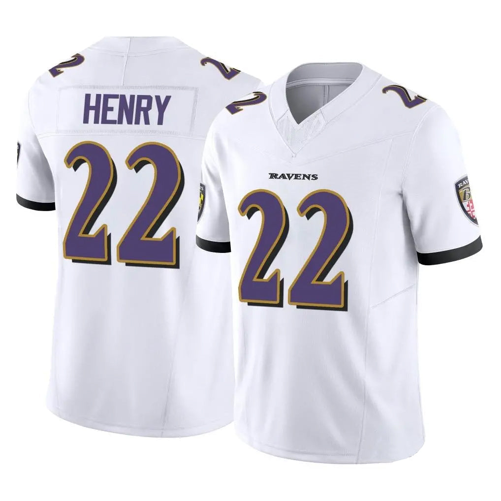 Punc B.Ravens #22 Derrick Henry Player White Limited Home Game Stitched Jerseys