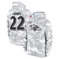 Punc B.Ravens #22 Derrick Henry Player Military Hoodie Arctic Camo Salute To Service Stitched Jerseys